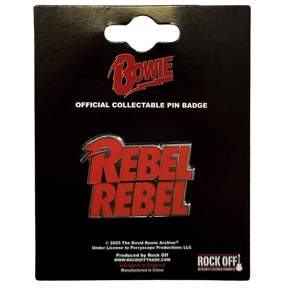 David Bowie - Rebel Rebel MÃ©tal broche - Rouge
